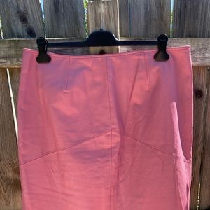 Vintage Pink Leather Pencil Skirt